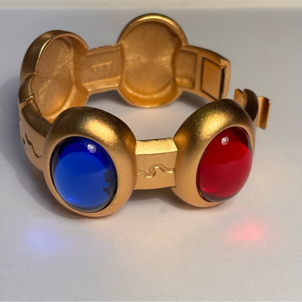 MONET; GOLDTONE BRACELET FOR YSL, with handcrafted glass cabs